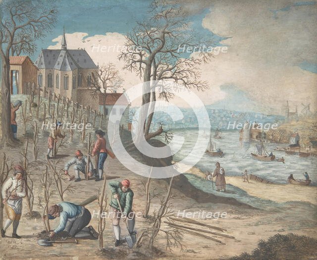 Planting Trees, 18th century. Creator: Anon.