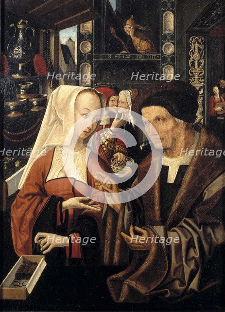 The Spectacles Seller. Artist: Cornelisz van Oostsanen, Jacob (ca. 1470-1533)