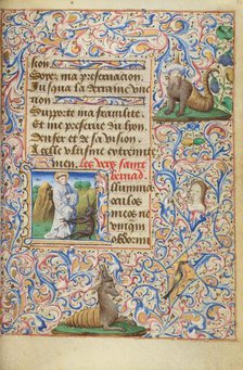 Initial I: Saint Bernard Disputing with the Devil; Hours of Simon de Varie, 1455. Creator: Master of Jean Rolin II.