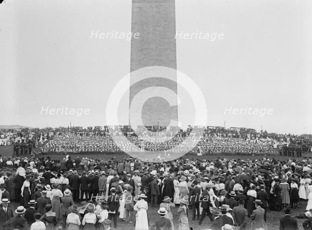 Confederate Reunion - Human Flag On Monument Grounds, 1917. Creator: Harris & Ewing.