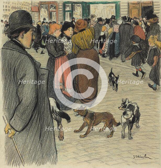 Watching the Crowd, late 19th-early 20th century. Creator: Theophile Alexandre Steinlen.