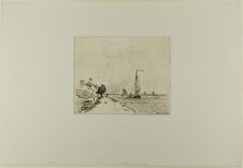 The Two Sailboats, from Cahier de six eaux-fortes, vues de Hollande, 1862. Creator: Johan Barthold Jongkind.
