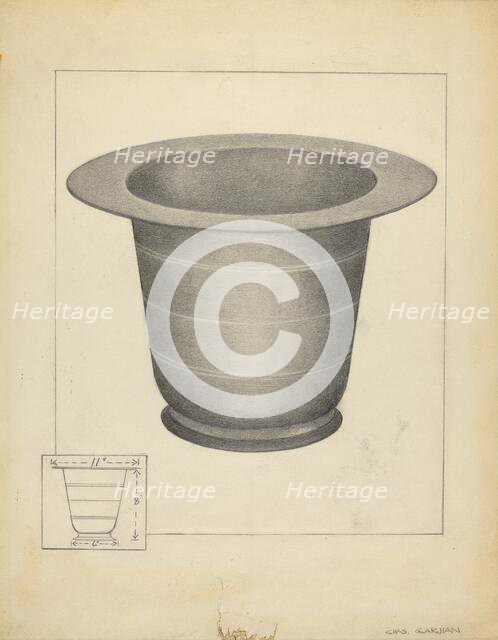 Pewter Commode Form, c. 1939. Creator: Charles Garjian.