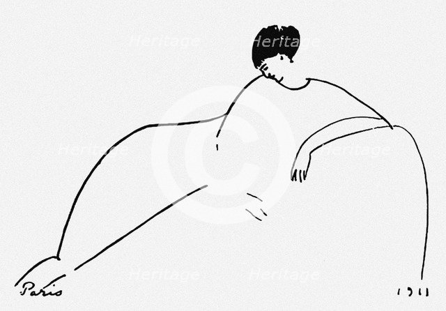 Anna Akhmatova, 1911. Artist: Modigliani, Amedeo (1884-1920)