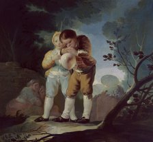Children inflating a bladder, 18th-19th century. Creator: Goya y Lucientes, Francisco de (1746 - 1828).