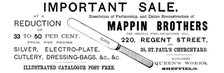 Advertisement for Mappin Brothers Important Sale, 1890. Creator: Unknown.