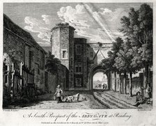 'A South Prospect of the Abby-Gate at Reading', Berkshire, 1775. Artist: Michael Angelo Rooker