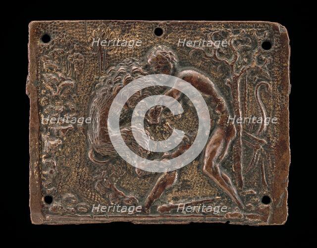 Hercules and the Nemean Lion, late 15th - early 16th century. Creator: Moderno.