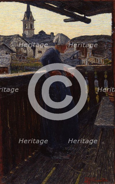 On the balcony, 1892. Creator: Segantini, Giovanni (1858-1899).