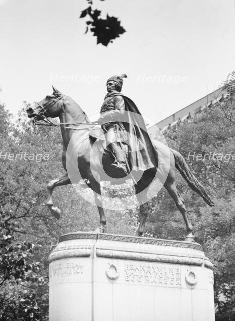 Casimir Pulaski - Equestrian statues in Washington, D.C., between 1911 and 1942. Creator: Arnold Genthe.