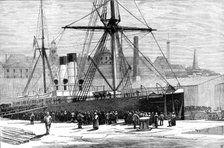 The French transatlantic steam-ship Saint Germain,...after the collision at sea, 1883. Creator: Unknown.