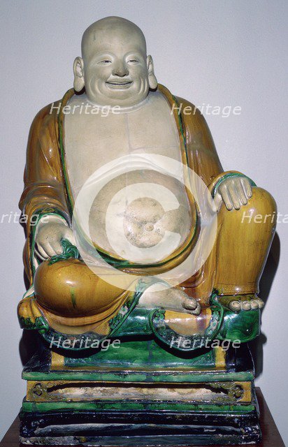 Ming Dynasty stoneware figure of Budah, 15th century. Artist: Unknown