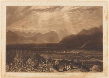 Chain of Alps from Grenoble to Chamberi, published 1812. Creators: JMW Turner, William Say.