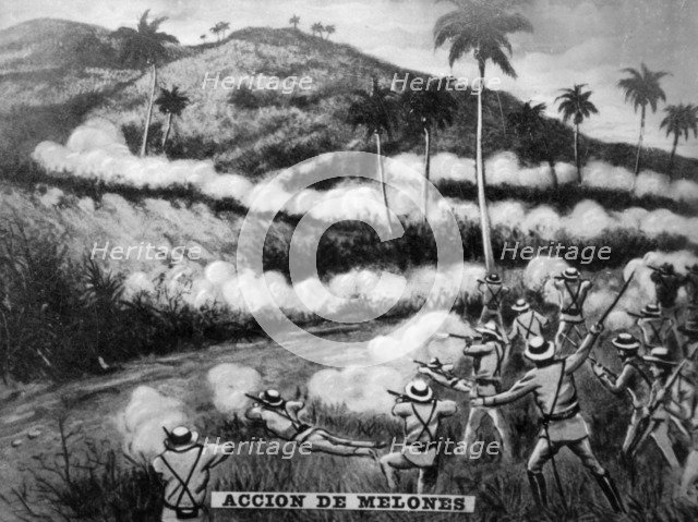 Battle in the Ten Years War, (1874), 1920s. Artist: Unknown