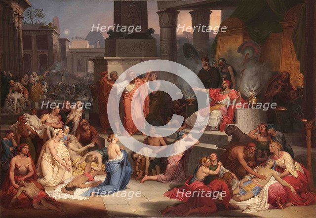 The Death of the First-Born of Egypt, 1838-1839. Artist: Paolétti, Pietro (1801-1847)