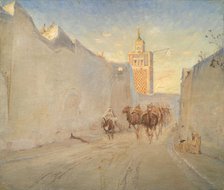 Camels in a Street in Tunisia, 1882. Creator: Theodor Esbern Philipsen.