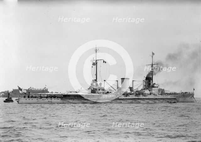 German Squadron Visit To U.S. Moltke, German Battleship - In Hampton Roads, 1912. Creator: Harris & Ewing.