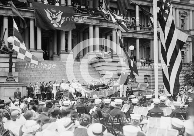 Flag Day - Flag Day Exercises, State, War And Navy Building. Wilson Speaking..., 1914. Creator: Harris & Ewing.