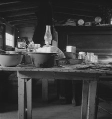 Interior of Dougherty basement house, Warm Springs district, Malheur County, Oregon, 1939. Creator: Dorothea Lange.