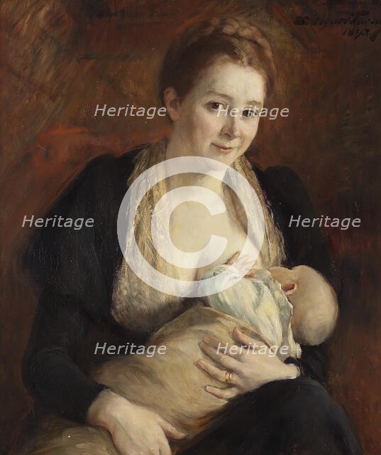 Maternal Joy. The Wife of the Artist Jacob Kulle, 1894. Creator: Hildegard Katerina Thorell.