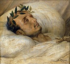 Napoleon on his Deathbed, May 1821. Creator: Émile Jean-Horace Vernet.