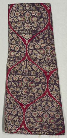 Brocaded silk with foliate medallions from a kaftan, 1525-1575. Creator: Unknown.