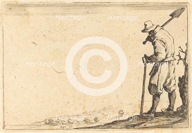 Peasant with Shovel on His Shoulder, c. 1622. Creator: Jacques Callot.