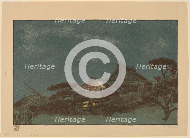 Evening in Fukagawa, 1900. Creator: Emil Orlik.