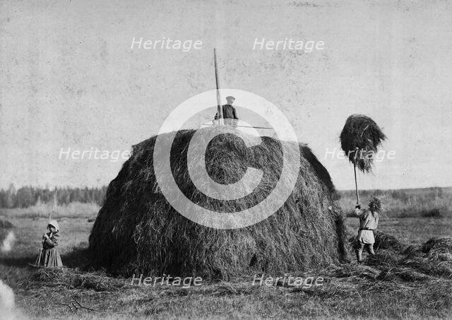 Haymaking, late 19th cent - early 20th cent. Creator: I Popov.
