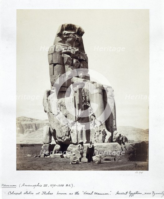 The 'Vocal Memnon', Thebes, Egypt, 1862. Artist: Francis Bedford