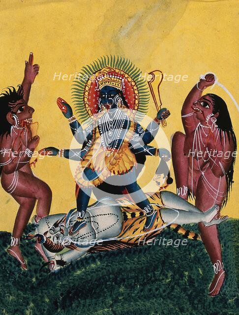 Kali dancing on Siva, c1890. Creator: Unknown.