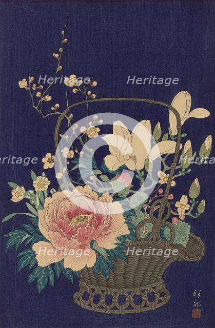Bamboo Flowerbasket, 1932. Creator: Ohara, Koson (1877-1945).
