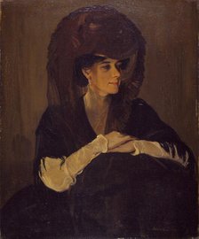 The Brown Veil (Portrait Of Mrs Harrington Mann), 1905. Creator: William Nicholson.