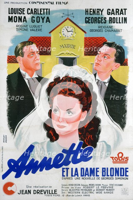 Jean Dreville's 'Annette et la Dame Blonde', (Annette and the Blonde Woman), 1941. Artist: Unknown