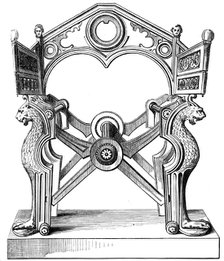 The Chair of Dagobert, 7th century, (1849). Artist: Unknown