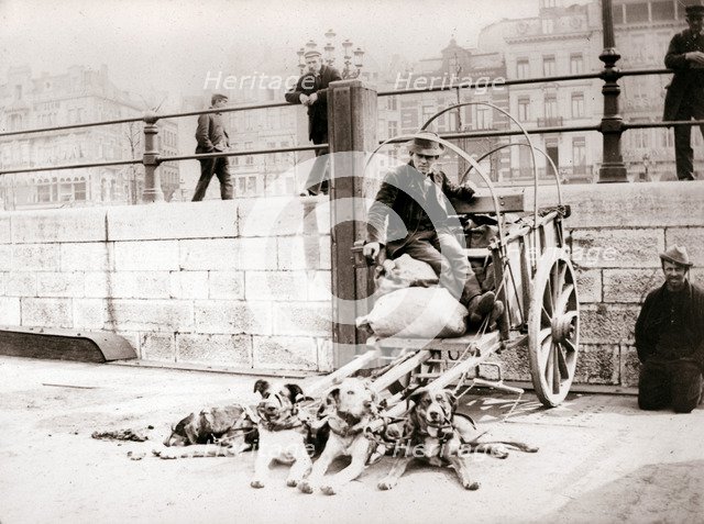 Man with dogcart, Antwerp, 1898.Artist: James Batkin