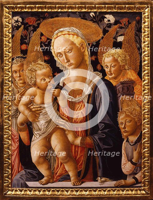 Madonna and Child with the Infant Saint John and Angels (Tabernacle), 1459. Creator: Pseudo Pier Francesco Fiorentino.
