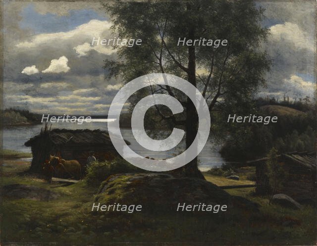 View from Aurejarvi lake in the Parish of Kuru, 1872. Creator: August Fredrik Ahlstedt.