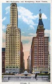 Willoughby and Montgomery Ward Towers, Chicago, Illinois, USA, 1934. Artist: Unknown