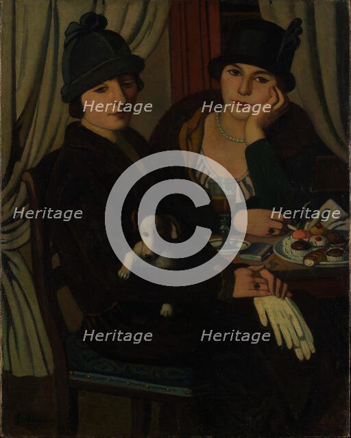 Women at the Café, 1924. Creator: Marussig, Pietro (1879-1937).