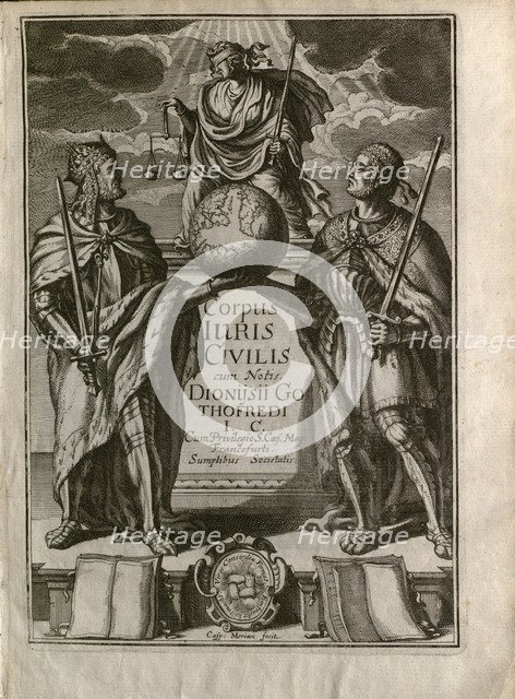 Justinianus Corpus Iuris Civilis (Body of Civil Law). Frontispiece, 1663.