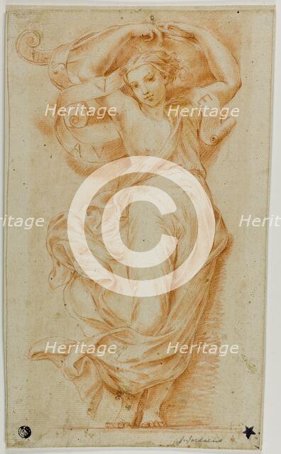 Caryatid with Yoke and Scroll, n.d. Creator: After Raffaello Sanzio, called Raphael  Italian, 1483-1555.