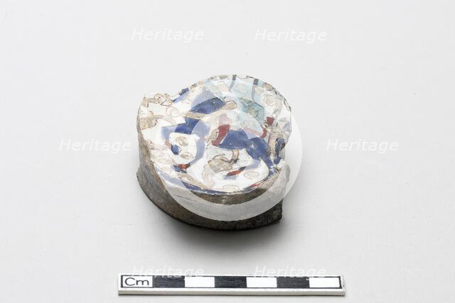 Fragment with partial image of a rider, Saljuq period, early 13th century. Creator: Unknown.