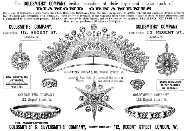 Advertisement for the Goldsmiths & Silversmiths' Company, 1895. Creator: Unknown.