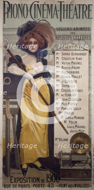 Phono-cinéma-théâtre, visions animées des artistes célèbres, 1900. Creator: Flameng, François (1856-1923).