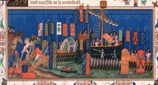 Crusaders embarking for the Holy Land, 15th century. Artist: Unknown