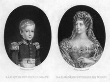 Duke of Bordeaux and the Duchess of Berri. Artist: Unknown