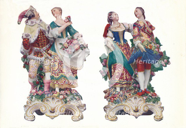 'A Pair of Chelsea Groups Representing the Seasons', c1740s, (1911). Creator: Louis Francois Roubiliac.