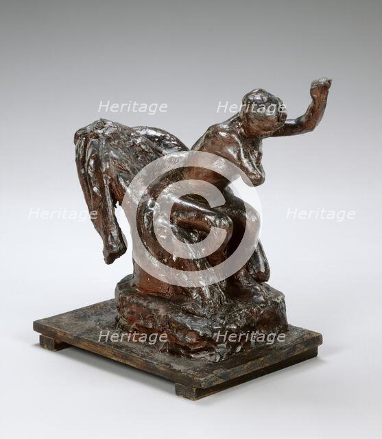 Woman Seated in an Armchair, Wiping Her Left Armpit, c. 1890s. Creator: Edgar Degas.