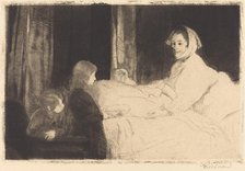 The Sick Mother (La mère malade), 1889. Creator: Paul Albert Besnard.